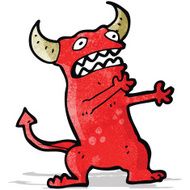 cartoon frightened little devil N2