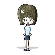 cartoon woman with flower in hair N4