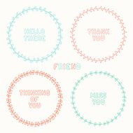 Hand drawn badges and elements Doodle frames Lettering