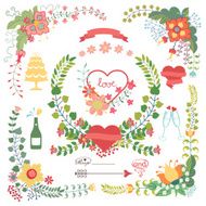 Cute floral set with wedding elements
