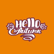 Hello autumn hand drawn lettering