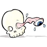 cartoon spooky skull N268