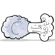 Cartoon Cloud Blowing Wind N13