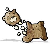 cartoon torn teddy bear N11