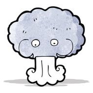 Cartoon Cloud Blowing Wind N14