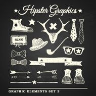 Hipster graphic set on chalkboard background