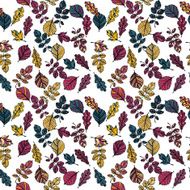 vector seamless pattern with leaves N5