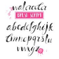 Handwritten watercolor calligraphic font Modern brush lettering