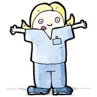 cartoon nurse shrugging shoulders