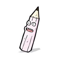 cartoon pink pencil N2