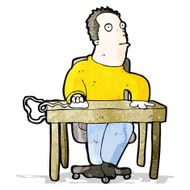 cartoon bored office worker N2