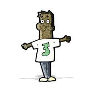 cartoon man in shirt with number three N4