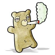 cartoon bear smoking marijuana N4