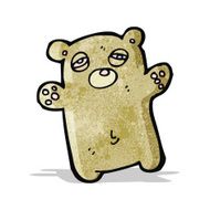 cartoon tired teddy bear N8