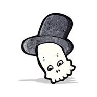 cartoon skull in top hat N20
