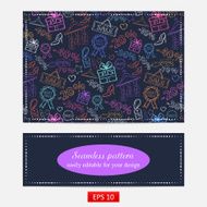 Pattern on shopping themed design with different elements sale