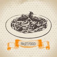 Vintage fast food background