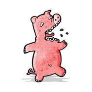 cartoon scared pig