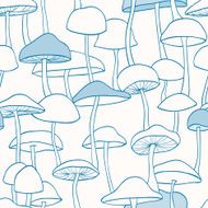 Blue Mushroom Pattern