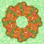 Hand drawn floral garland N6