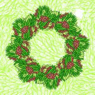 Hand drawn floral garland N8