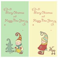 Vector Set of Christmas Gnome N2