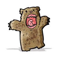 cartoon roaring bear N12