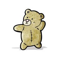 cartoon waving teddy bear N84