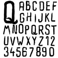grunge brush alphabet set
