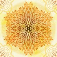 Hand drawn circular beige ornament N14