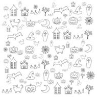 cartoon halloween doodle element N8