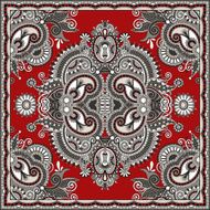 Traditional ornamental floral paisley bandanna N461