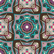 Traditional ornamental floral paisley bandanna N472