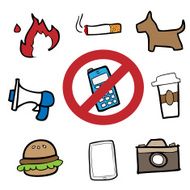 Prohibit signs drawing cartoon
