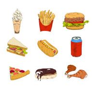 Set of fast food icons N4