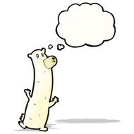 cartoon bear with thought bubble N71