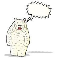 roaring polar bear cartoon N5