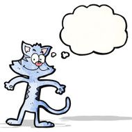 cartoon cat with thought bubble N199