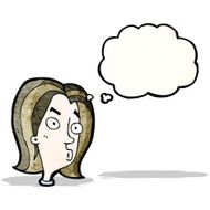 Cartoon Annoyed Woman With Thought Bubble N203