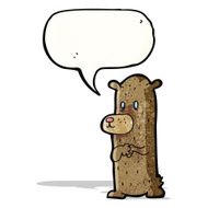 cartoon little bear with speech bubble N3