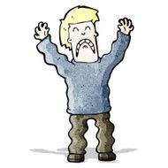 cartoon terrified man N427