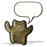 cartoon little bear with speech bubble N4