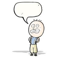 cartoon old man with mustache N38