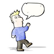 cartoon waving man N117