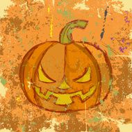 Halloween grunge pumpkin Vector illustration