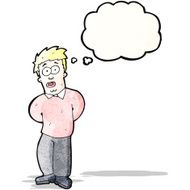 cartoon man with thought bubble N93