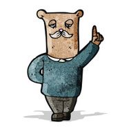 cartoon old bear with idea