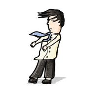 cartoon man in wind N4
