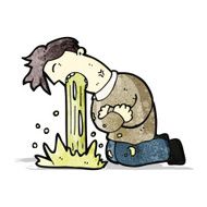 cartoon man being sick