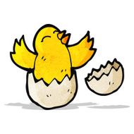 cartoon bird hatching from egg N6